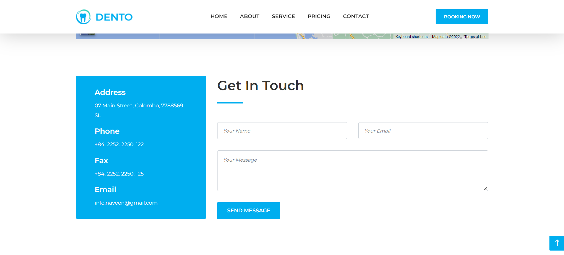 Dental Website Contact Form